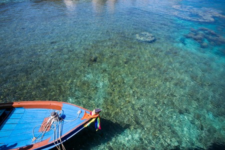 Thai boat in gulf of thailand sea near the tao islandの写真素材