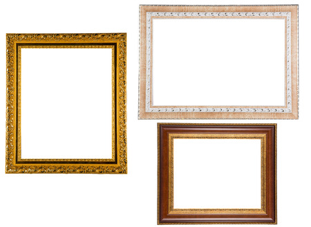 Set of vintage frame isolated on white backgroundの写真素材