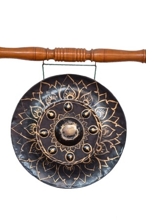Thai native Gong isolated on white backgroundの写真素材