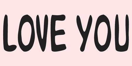 Black napps on a pink background. Lettering. Love Youのイラスト素材
