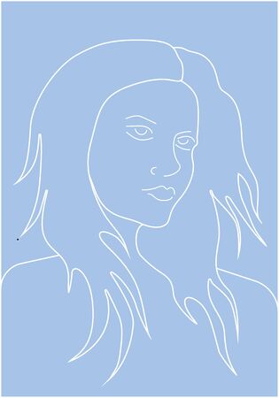 Beautiful blue hand drawn illustrationの写真素材
