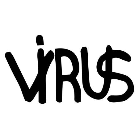 Lettering. Vector Virus on white background. Virus flat iconのイラスト素材