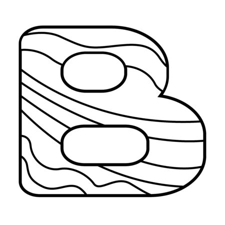 Coloring letter . Ornament Vector illustrationのイラスト素材