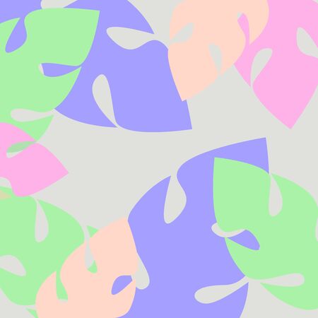 Leaves background. Multi-colored leaves on grey background. Flatの写真素材