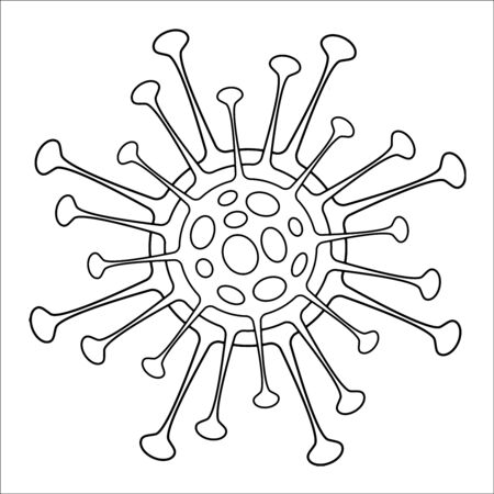 Medical Genetics Bacteriological Microorganism. Flat  Illustration. Line illustration virus.のイラスト素材