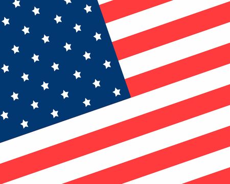 July 4th greeting card with brush stroke background in United States national flag colors and hand lettering text Happy Independence Day.の写真素材