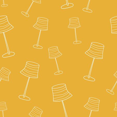 Lamp graphic style. Cover for school notebook. Experiment sign, idea symbol, science seamless pattern. backgroundの写真素材