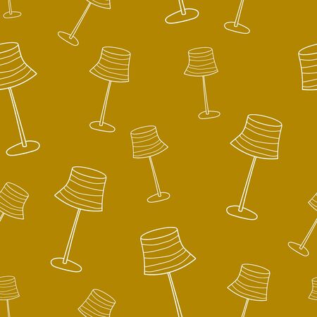 Lamp graphic style. Cover for school notebook. Experiment sign, idea symbol, science seamless pattern. backgroundの写真素材