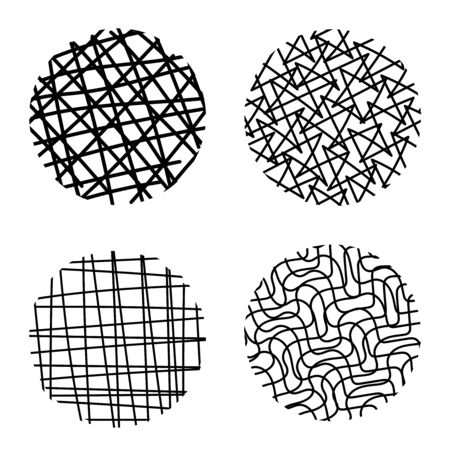 Black elements on a white background .Black vector brush strokes collection. Set of spots, brush strokes, paint drops. Vector spotsのイラスト素材