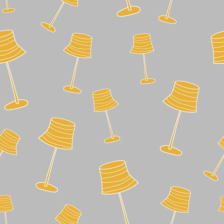 Lampe raphic style. Cover for school notebook. Experiment sign, idea symbol, sciense seamless pattern. backgroundの写真素材