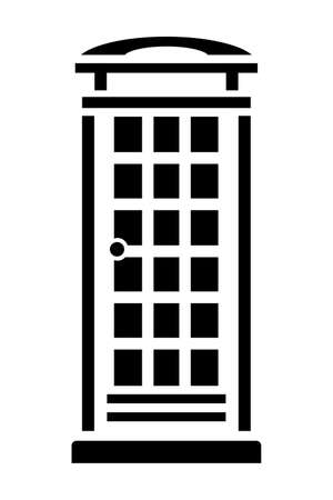 Icon vector. London telephone booth.のイラスト素材
