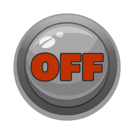 Off. Vector icons. For applications, sites Gray button Round shapeのイラスト素材