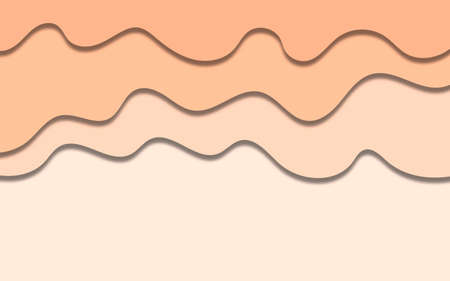 Realistic colorful paper cut background. Abstract paper poster textured with wavy layers. Canyon relief imitation. Carving craft. Art illustration. Cover layout design template.の写真素材