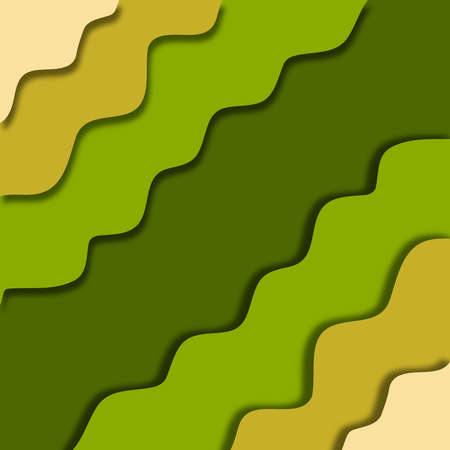 Realistic colorful paper cut background. Abstract paper poster textured with wavy layers. Canyon relief imitation. Carving craft. Art illustration. Cover layout design template.の写真素材