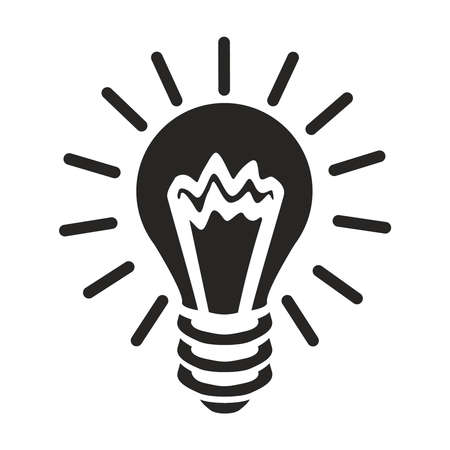 Light lamp Icon Vector. Simple flat symbol. Illustration on white background. Experiment sign, idea symbolのイラスト素材