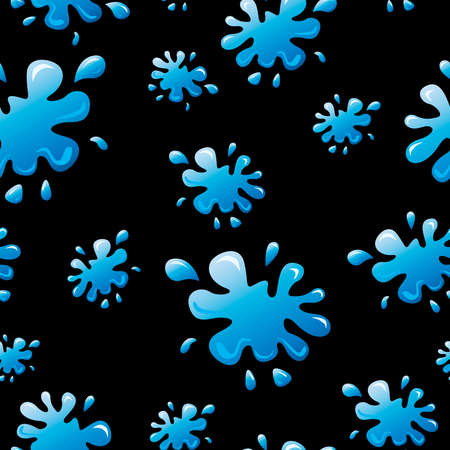Pattern with water cartoon splash blots isolated on white background. For gift paper, textiles, clothes, social networks, wallpaper, prints, festive decorの写真素材