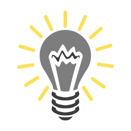 Light lamp Icon Vector. Simple flat symbol. Illustration on white background. Experiment sign, idea symbolのイラスト素材