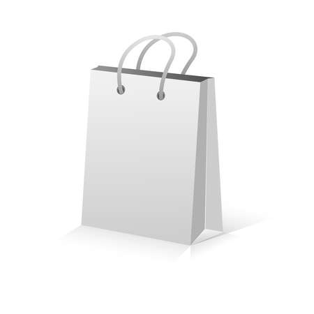 Paper package and price tags template isolatedÑ Realistic Shopping Bag Mockup for branding and corporate identity design.のイラスト素材