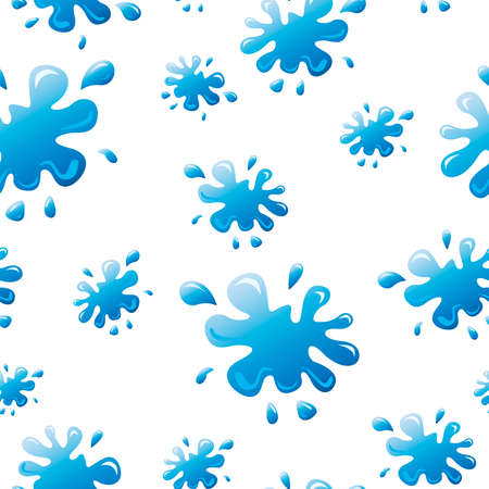 For gift paper, textiles, clothes, social networks, wallpaper, prints, festive decor. Pattern with water cartoon splash blots isolated on white backgroundの写真素材