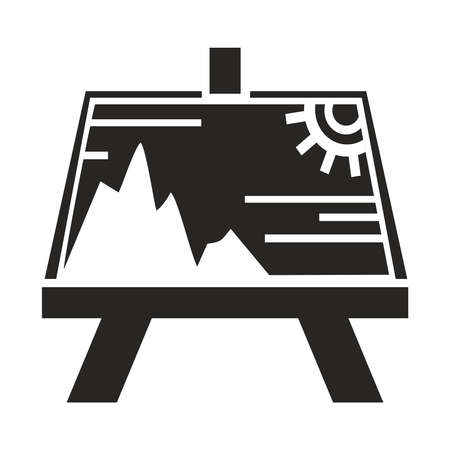 Easel flat style design illustrations. Vector. Painting board icon.のイラスト素材