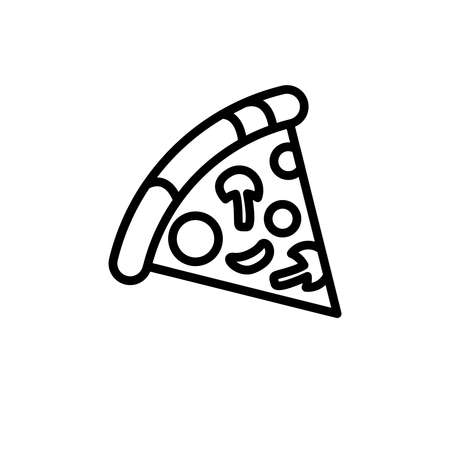 Vector abstract   or emblem. Line style   template with pizza.のイラスト素材