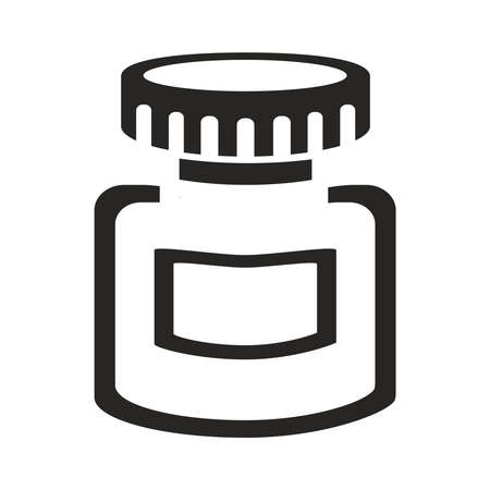 Black line Paint, gouache, jar, dye icon isolated on white background. Vector Illustrationのイラスト素材