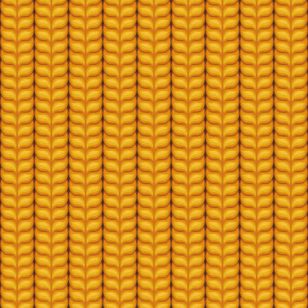 Seamless knitted pattern. Vector seamless pattern. Woolen yellow cloth. Yellow knit texture .のイラスト素材