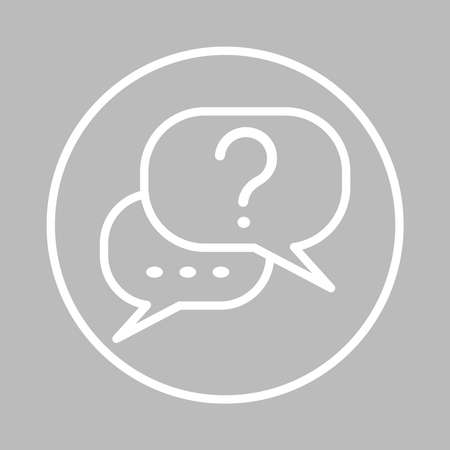 White line on gray background. Icon vector illustration. Chat, dialog, conversation icon symbol.のイラスト素材