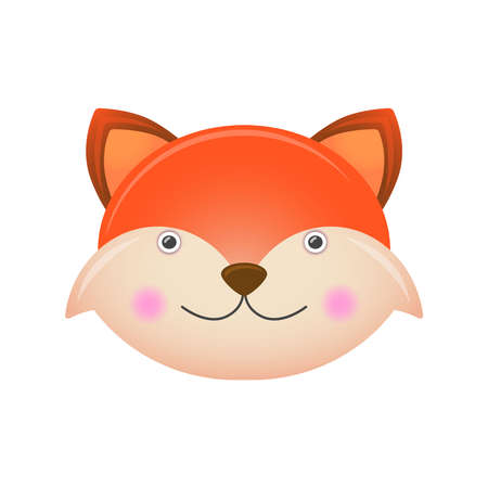 Cute fox. Woodland forest animal. Poster for a childrens room. Print. The design can be used for a fashionable T-shirt, greeting card, baby shower, childrens room. Vector illustration.のイラスト素材