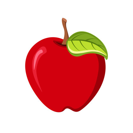 Apple. Vector red apple icon. Fruit illustration for a farmers market menu. Healthy eating design. For web design, print. Vegetables. Vegetarian. Vegan.のイラスト素材