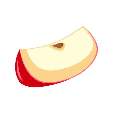 Vector image Isolated drawing apples on a white background. Red apples, apple slices, apple slices, sliced apples. Flat illustration graphic icon.のイラスト素材