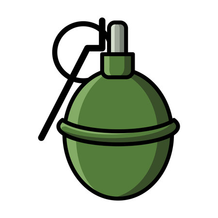 Icon. Vector illustration isolated on white background. Hand grenade flat style isolated on white. weapon object concept vector for your design work, presentation, website or others.のイラスト素材