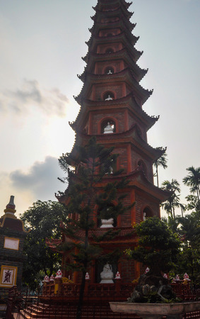 Buddhist Tran Quoc Pagoda in Hanoi vietnamのeditorial素材