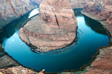 Lake Horseshoe Bend, Colorado River (Page)の写真素材