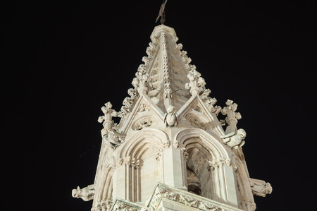 night photography of the Cathedral of Palma de Mallorca, Balearic Islands, Spainの写真素材
