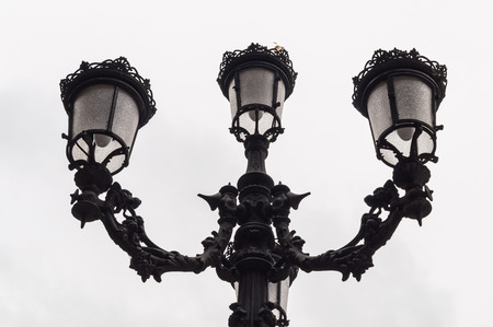 Street lamp on the white backgroundの写真素材
