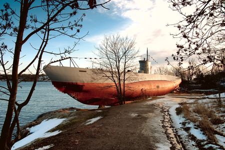 Boat in Helsinkiの写真素材