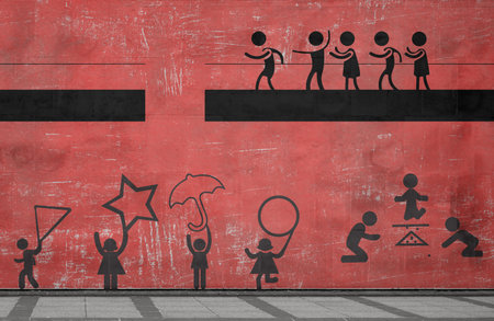 Squid Game Wallpapers with figure on the wall Yerevan, Armenia - 2021 October 30のeditorial素材