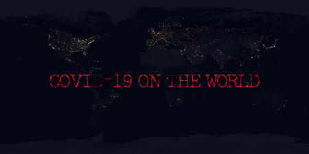 Covid-19 on the world, banner, wallpaper 8Kの写真素材
