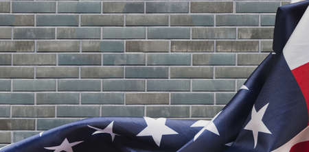 Background wall with USA flag Copy Spaceの写真素材