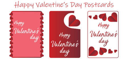 Happy Valentines Day Postcards. vector fileのイラスト素材