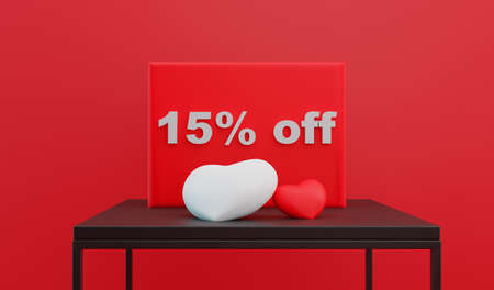 Valentines sale banner template. Valentines day store discount promotion with white space for text...