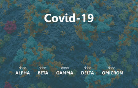 Alpha, beta, gamma, delta, omicron. Covid 19, coronavirus banner and wallpaperの写真素材