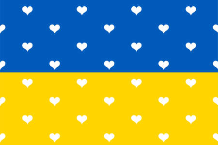 I Love Ukraine, flag with heartsのイラスト素材