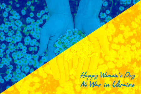 International Women's day background, Happy Women's day with Ukraine flag