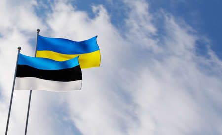Flags Estonia and Ukraine