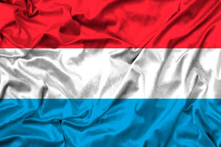 Luxembourg flag on fabric texture. 3d work and 3d imageの写真素材