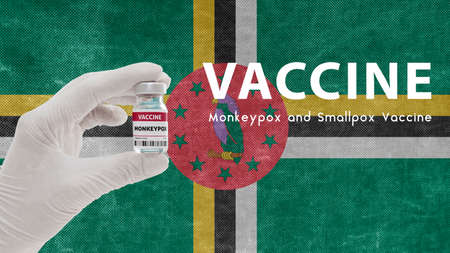 Vaccine Monkeypox and Smallpox, monkeypox pandemic virus, vaccination in Dominica Monkeypox Image has Noise, Granularity and Compression Artifactsの写真素材