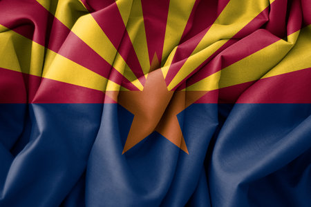 Arizona Flag, USA State Flag Arizona, fabric flag Arizona, 3D work and 3D imageの写真素材