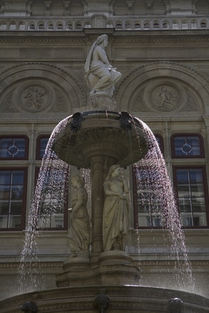 Monument dress. Fountain water flows like a dressの写真素材